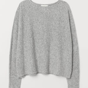 H&M Light Gray Melange Sweater w/ Dolman Sleeves (Small)
